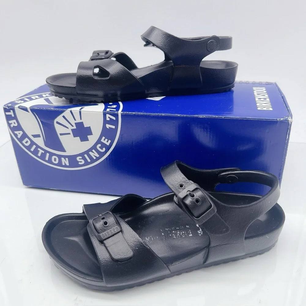 Birkenstock Rio Essential Kids Sandals Shoes Black EVA EU 34 US 3 - 3.5